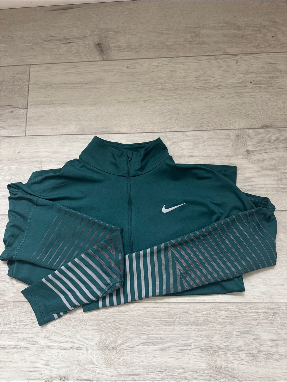 Nike Teal Green Women’s Half-Zip Utility Jacket with Reflective Swoosh